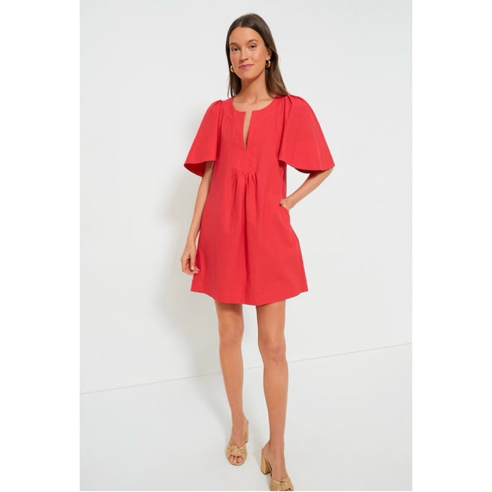 Tuckernuck Pomander Place Red Finley Flutter Sleeve Dress